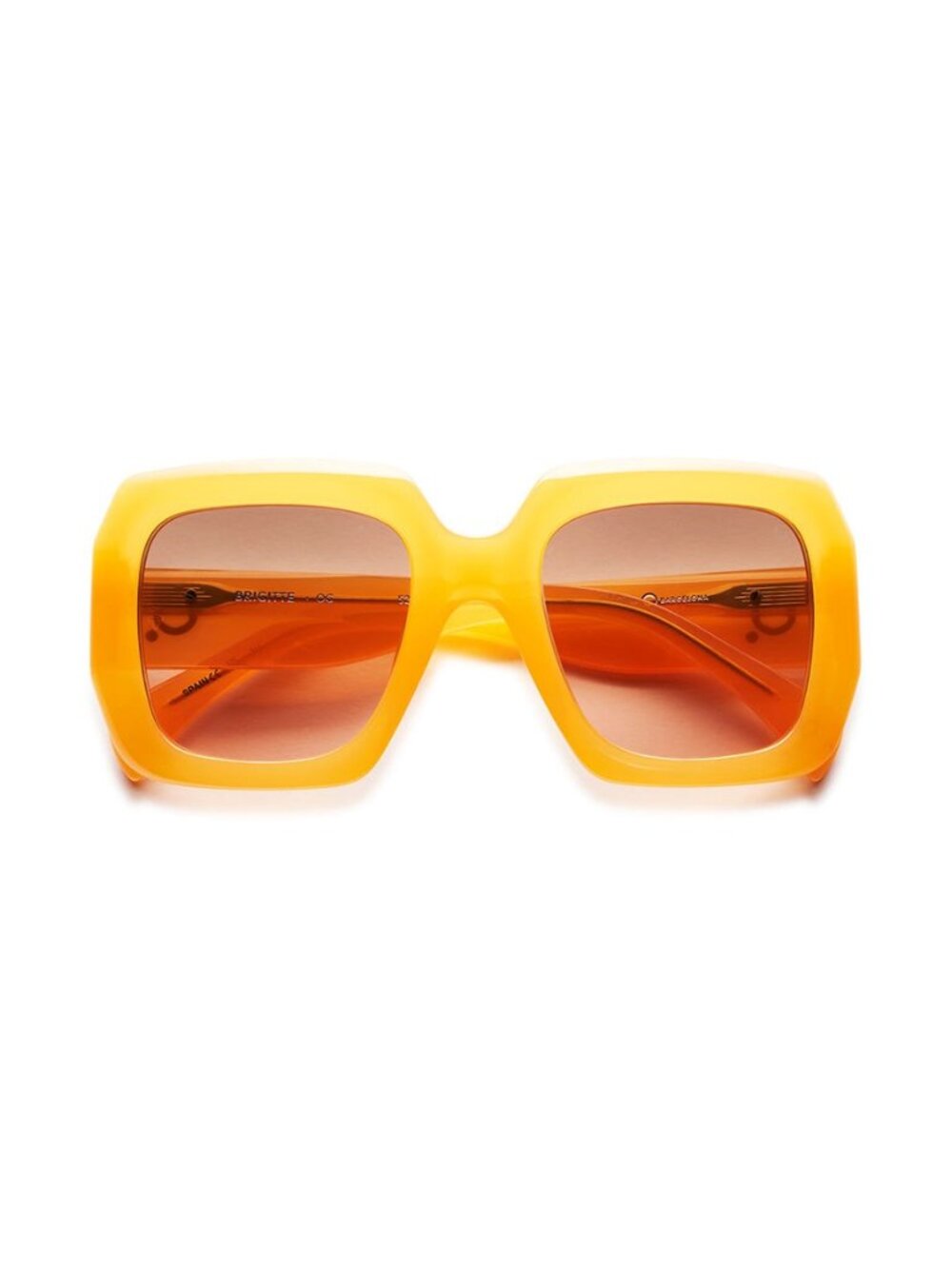 New Etnia Barcelona Women's Sunglasses Orange Square Multicolor Lens Acetate